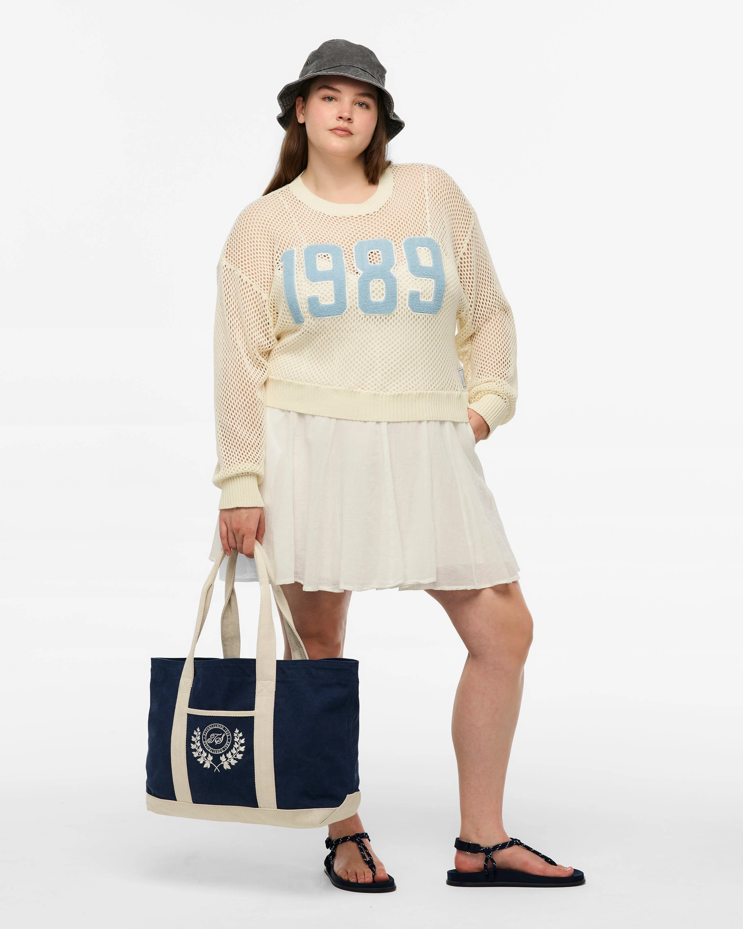 TS Crest Washed Navy Beach Bag - Image 5